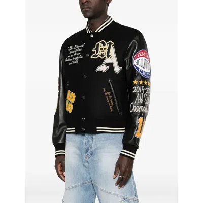 Amiri Varsity Patch Bomber Jacket In Black