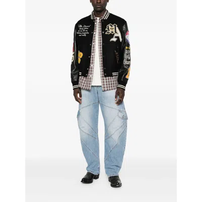 Amiri Varsity Patch Bomber Jacket In Black