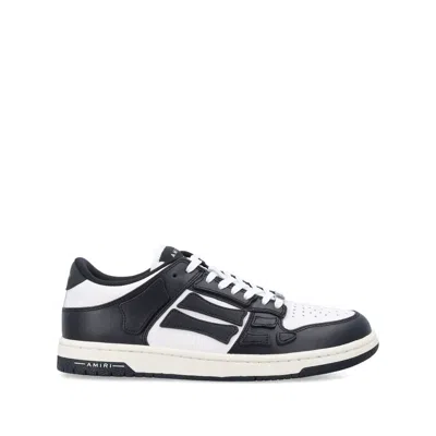 Amiri Skel Top Low Black And White Sneakers With Logo Patch On Thetongue And Contrasting Details On The Si In Black