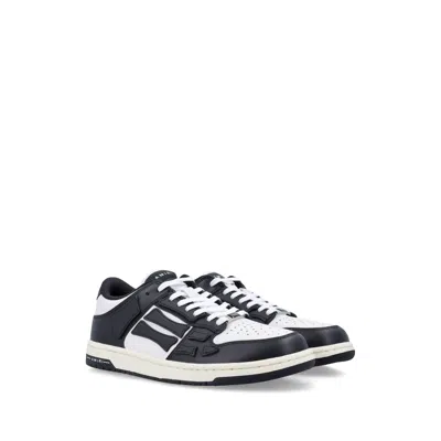 Amiri Skel Top Low Black And White Sneakers With Logo Patch On Thetongue And Contrasting Details On The Si In Black