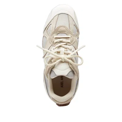 Axel Arigato Slow Runner White And Beige Sneaker With Mesh Inserts And Grooved Sole In Leather And Fabric Woman