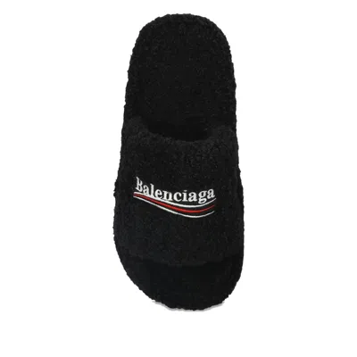 Balenciaga Furrand Platform Sandals For Women In Black