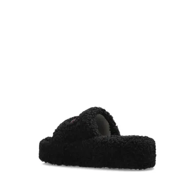 Balenciaga Furrand Platform Sandals For Women In Black