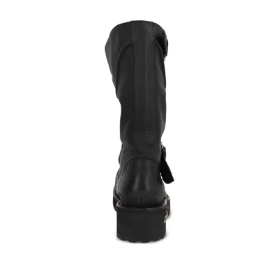 Balenciaga Venom Boots In Worn-out Effect Leather Shoes In Black