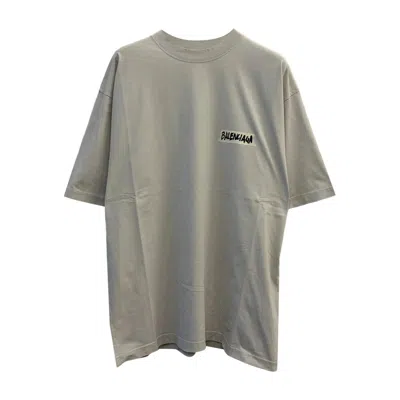 Balenciaga Oversized Logo-print Cotton-jersey T-shirt In Gray