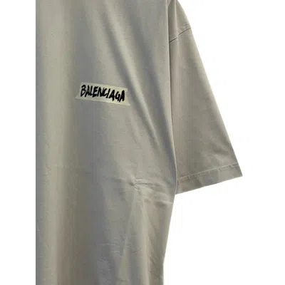 Balenciaga Oversized Logo-print Cotton-jersey T-shirt In Gray