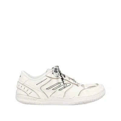 Balenciaga Women Hamptons Worn-out Leather Low-top Sneakers In Neutral