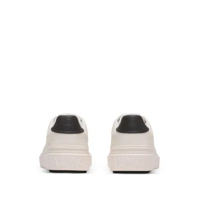 Balmain Calfskin Logo Motif Lace-up Sneakers With Black Heel Counter In Multi