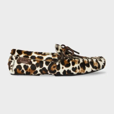 Paul Smith Womens Loafers Sonna Leopard Print Bow In Brown
