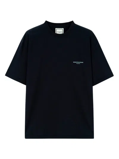 Wooyoungmi Logo Crew Neck Short Sleeve T Shirt In Blue