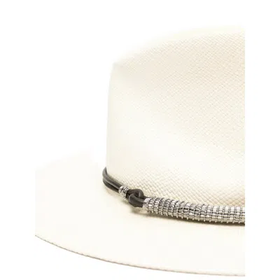 Brunello Cucinelli Beige Monile Textured Fedora Hat In Neutral