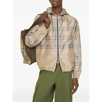 Burberry Gradient Check Hooded Lightweight Jacket In Multi