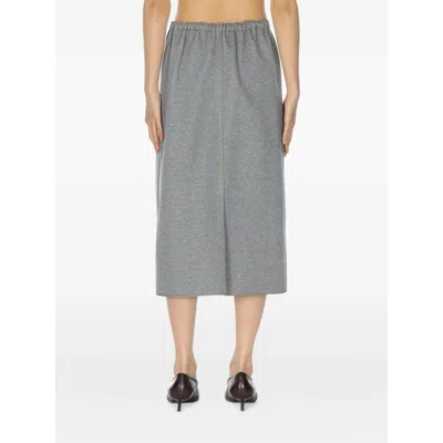 Carven Pull-on Midi Skirt In Gray