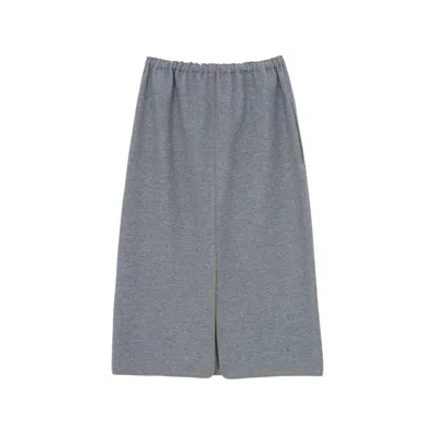 Carven Pull-on Midi Skirt In Gray