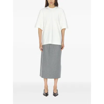 Carven Pull-on Midi Skirt In Gray