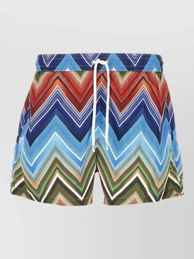 Missoni Zigzag Pattern Swimsuit Featuring Practical Pockets In Multi