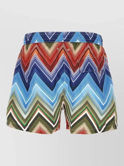 Missoni Zigzag Pattern Swimsuit Featuring Practical Pockets In Multi