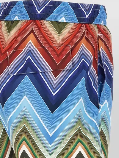 Missoni Zigzag Pattern Swimsuit Featuring Practical Pockets In Multi