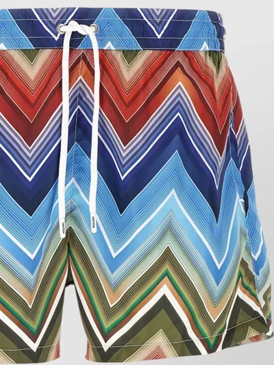 Missoni Zigzag Pattern Swimsuit Featuring Practical Pockets In Multi