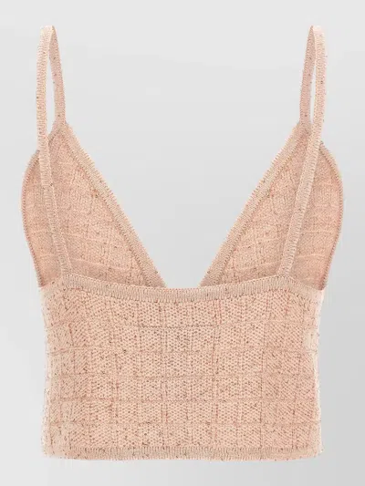 Alessandra Rich Sequin-embellished Wool Blend Tank Top In Pink
