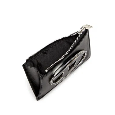 Diesel Rectangular Black Polyamide Clutch With Oval Emblem In Black