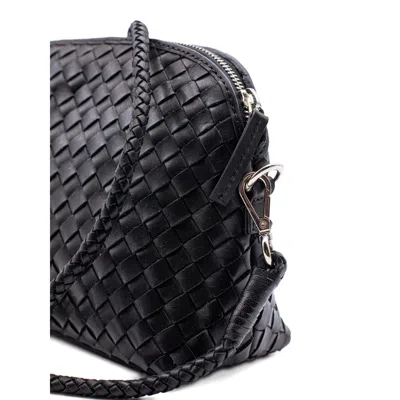 Dragon Diffusion Fellini Woven-leather Cross Body Bag In Black