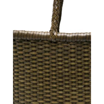 Dragon Diffusion Flat Gora Mini Tote Woven Rectangular In Green