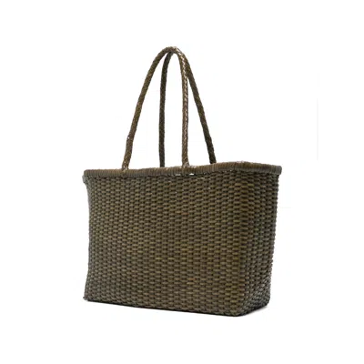 Dragon Diffusion Flat Gora Mini Tote Woven Rectangular In Green