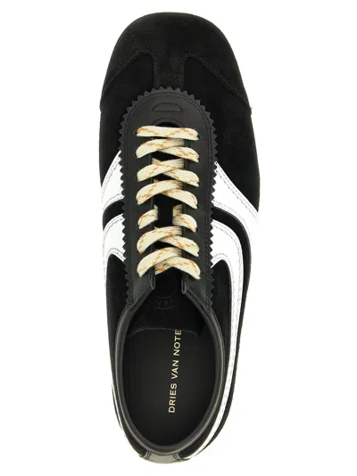 Dries Van Noten Sneakers Contrast Stitching Low Top Rubber Sole In Black
