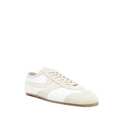 Dries Van Noten Leather Sneakers Low Profile Suede Panels Rubber Sole In Multi