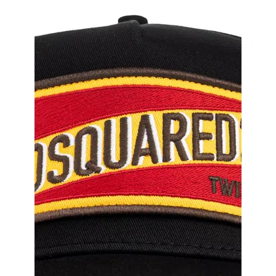 Dsquared2 Logo Patch Baseball Cap In Black