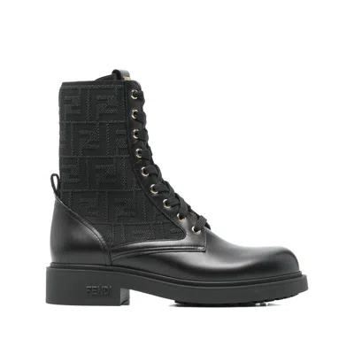 Fendi Leather Boot In Black