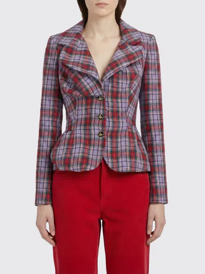 Vivienne Westwood Plaid Jacket Fitted Silhouette Button Detailing In Multi