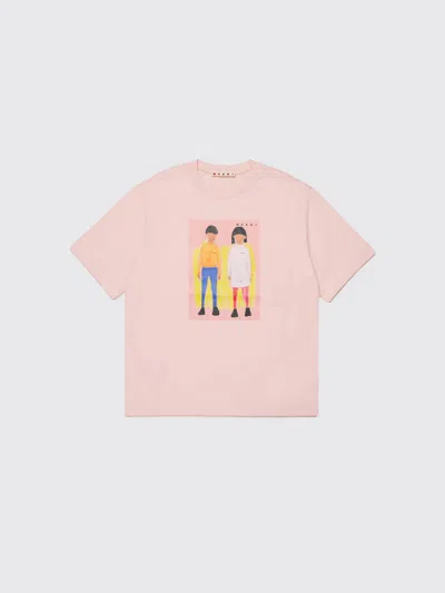 Marni Kids' Illustrated-graphic T-shirt In Pink