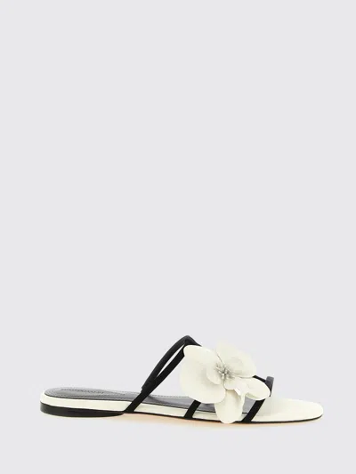 Zimmermann Orchid Floral Flat Strappy Open Toe Sandals In Multi