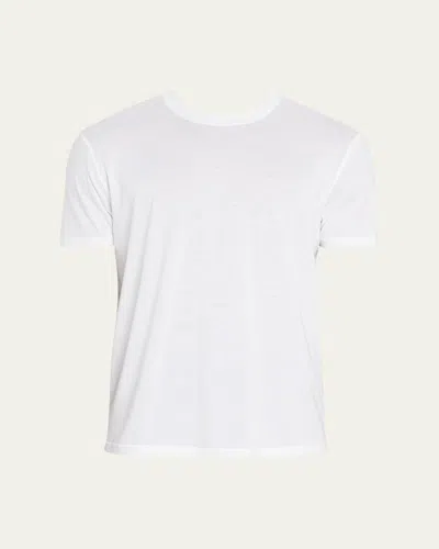 Tom Ford White Crewneck T-shirt With Logo Embroidery On The Front And Perforated Design In Cotton Man In White