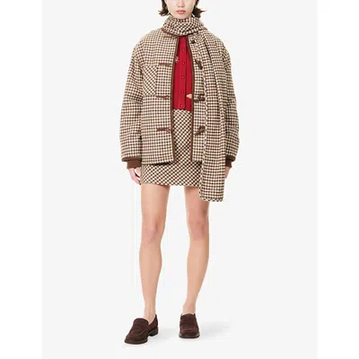 House Of Sunny Retro Blanket Jacket With Detatchable Scarf In Gray