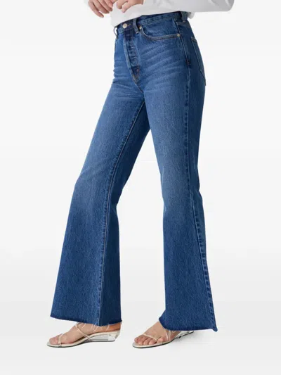 Hey Joanie Eclipse Fray Flared Jeans In Blue