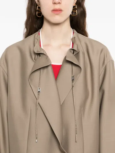 Jnby Drawstring Long-sleeve Blazer In Neutral