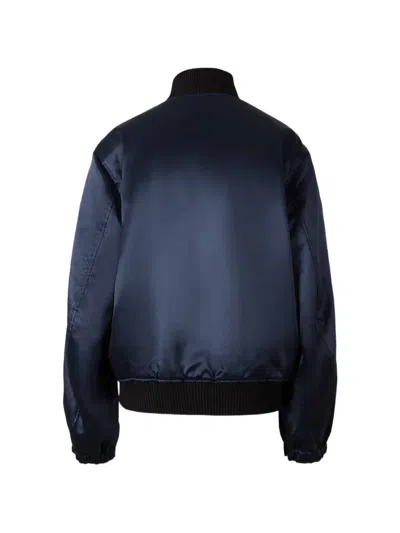 Off-white Striped Bomber Jacket In Blue