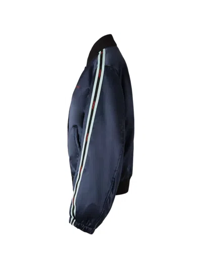 Off-white Striped Bomber Jacket In Blue