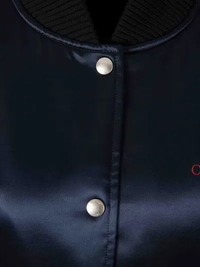 Off-white Striped Bomber Jacket In Blue