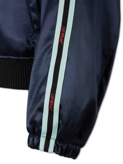 Off-white Striped Bomber Jacket In Blue