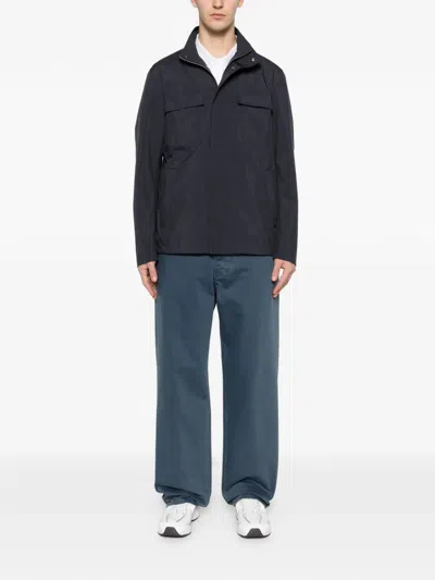 Herno Flap-pocket Jacket In Blue