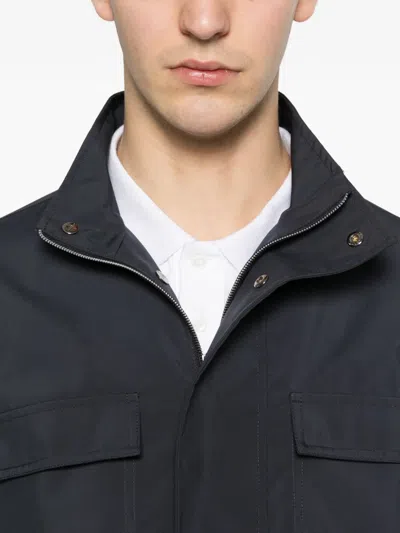 Herno Flap-pocket Jacket In Blue