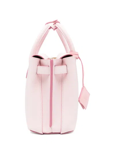 Mcm Small Leather Structured Top Handle Bag In Pink