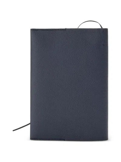 Loewe Embossed Leather Notebook In Blue