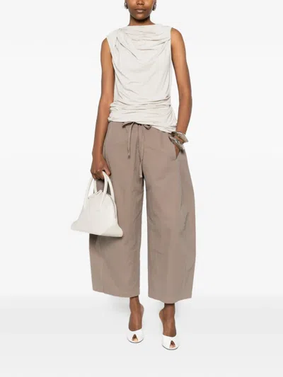 Entire Studios Drawstring Culottes Trousers In Neutral