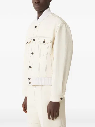 Lanvin Ivory Cotton Flap-pocket Jacket In Neutral