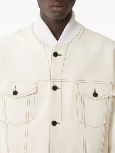 Lanvin Ivory Cotton Flap-pocket Jacket In Neutral